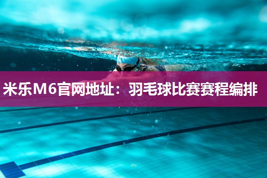 羽毛球比赛赛程编排